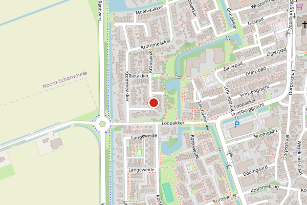 Brandweer-melding op Kroosakker, Noord-Scharwoude op 28 juni, kaart-overzicht