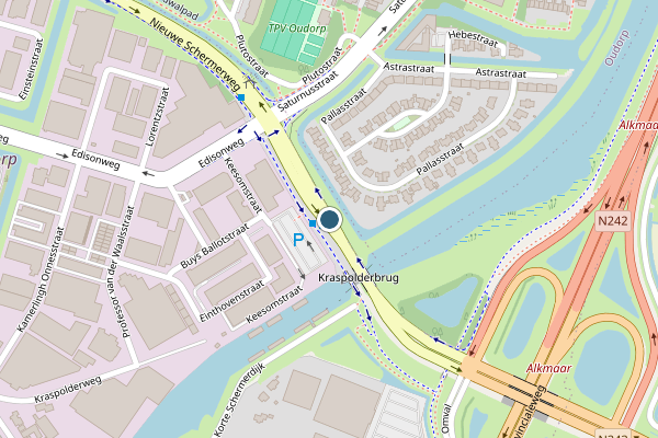 Politie-melding op Nieuwe Schermerweg, Alkmaar op 28 juni, kaart-overzicht
