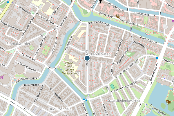 Politie-melding op Lyceumstraat, Alkmaar op 29 juni, kaart-overzicht