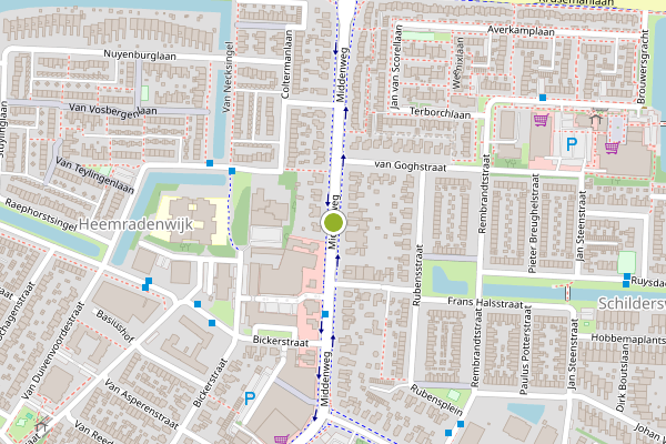 Ambulance-melding op Middenweg, Heerhugowaard op 29 juni, kaart-overzicht