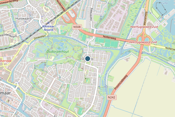 Politie-melding op Luttik Oudorp, Alkmaar op 29 juni, kaart-overzicht