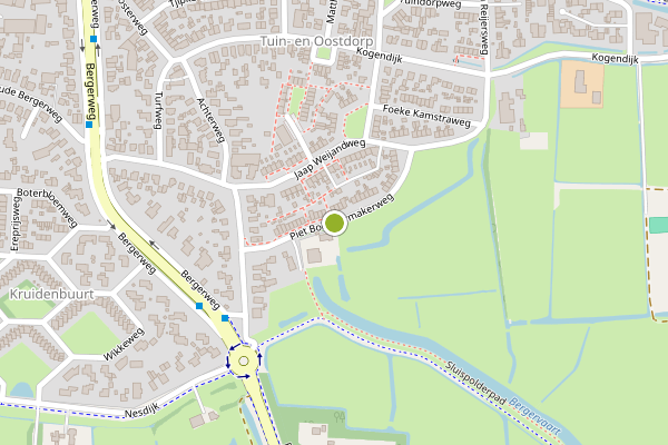Ambulance-melding op Piet Boendermakerweg, Bergen NH op 30 juni, kaart-overzicht