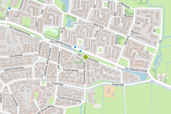 Ambulance-melding op Van Blaaderenweg, Bergen NH op 30 juni, kaart-overzicht