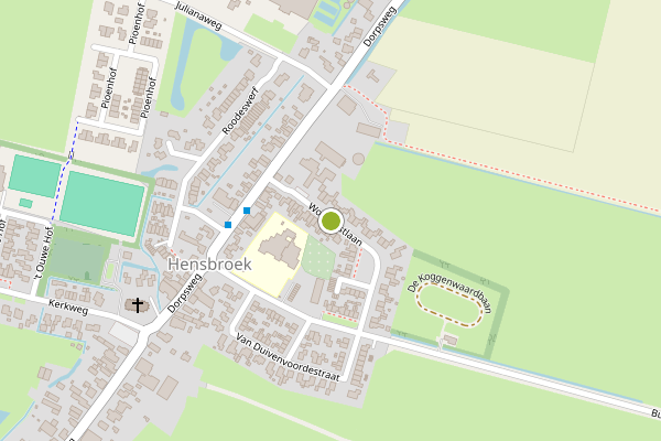 Ambulance-melding op Woudrustlaan, Hensbroek op 1 juli, kaart-overzicht