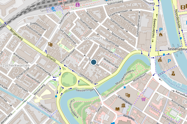 Politie-melding op Tuinstraat, Alkmaar op 1 juli, kaart-overzicht