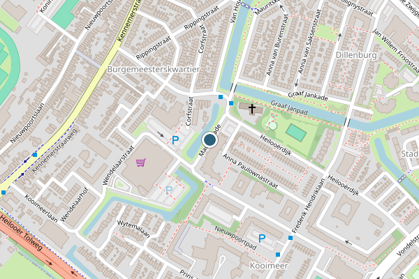 Politie-melding op Mauritskade, Alkmaar op 1 juli, kaart-overzicht