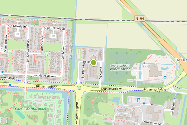 Ambulance-melding op De Klamp, Heerhugowaard op 3 juli, kaart-overzicht