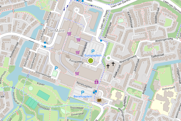 Ambulance-melding op Europaplein, Alkmaar op 4 juli, kaart-overzicht