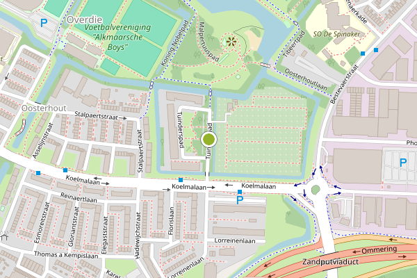 Ambulance-melding op Tuinderspad, Alkmaar op 8 juli, kaart-overzicht