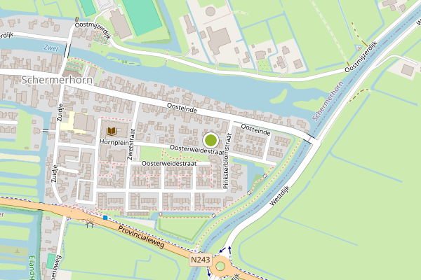 Ambulance-melding op Oosterweidestraat, Schermerhorn op 9 juli, kaart-overzicht