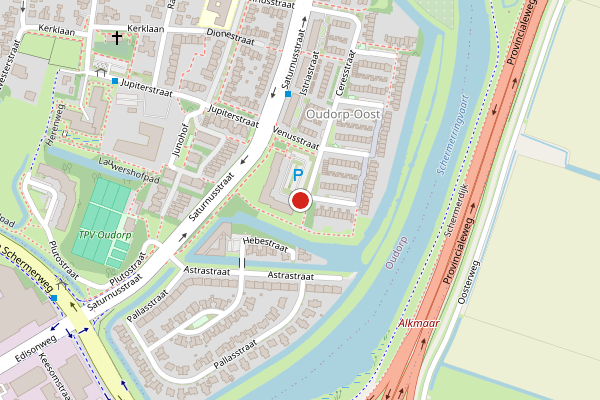 Brandweer-melding op Vestastraat, Oudorp op 9 juli, kaart-overzicht