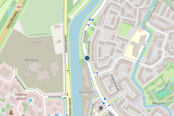 Politie-melding op Kanaaldijk, Alkmaar op 9 juli, kaart-overzicht