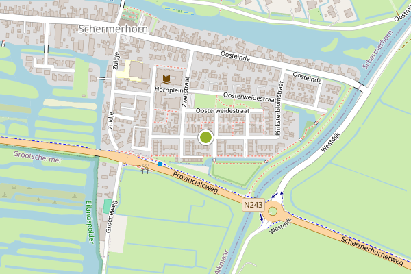 Ambulance-melding op Pinksterblomstraat, Schermerhorn op 9 juli, kaart-overzicht