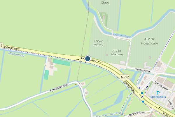 Politie-melding op Hoeverweg, Alkmaar op 9 juli, kaart-overzicht