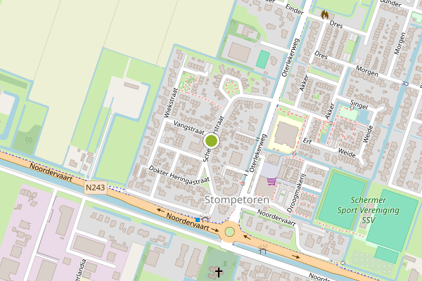 Ambulance-melding op Schermeerstraat, Stompetoren op 9 juli, kaart-overzicht