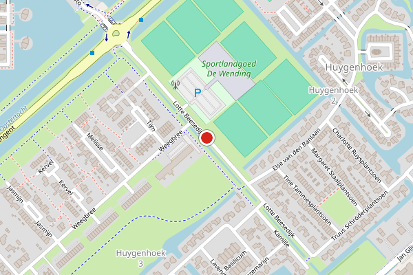 Brandweer-melding op Lotte Beesedijk, Heerhugowaard op 10 juli, kaart-overzicht