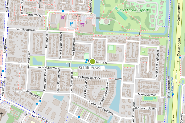 Ambulance-melding op Ruysdaelstraat, Heerhugowaard op 11 juli, kaart-overzicht