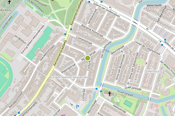 Ambulance-melding op Corfstraat, Alkmaar op 11 juli, kaart-overzicht