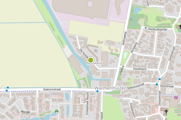 Ambulance-melding op De Huisweid, Warmenhuizen op 12 juli, kaart-overzicht