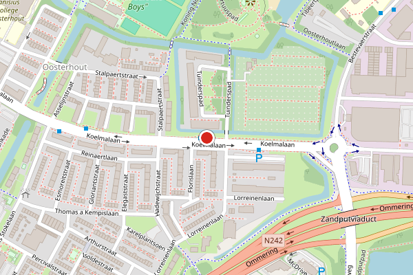 Brandweer-melding op Koelmalaan, Alkmaar op 12 juli, kaart-overzicht