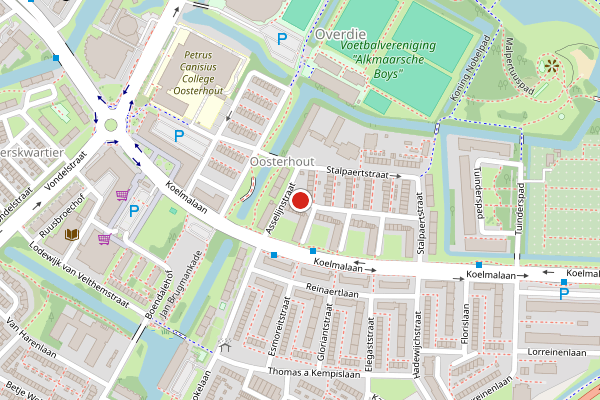 Brandweer-melding op Reviusstraat, Alkmaar op 12 juli, kaart-overzicht