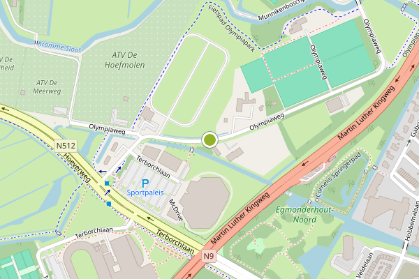 Ambulance-melding op Olympiaweg, Alkmaar op 13 juli, kaart-overzicht