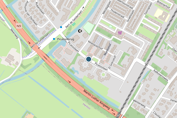 Politie-melding op Picassolaan, Alkmaar op 13 juli, kaart-overzicht