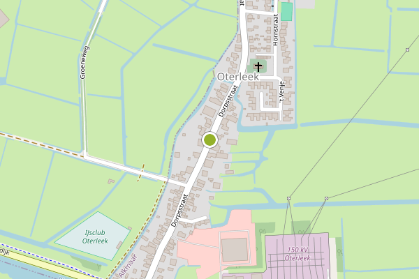 Ambulance-melding op Dorpsstraat, Oterleek op 13 juli, kaart-overzicht