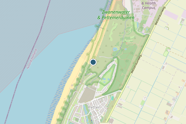 Politie-melding op Petten op 15 juli, kaart-overzicht