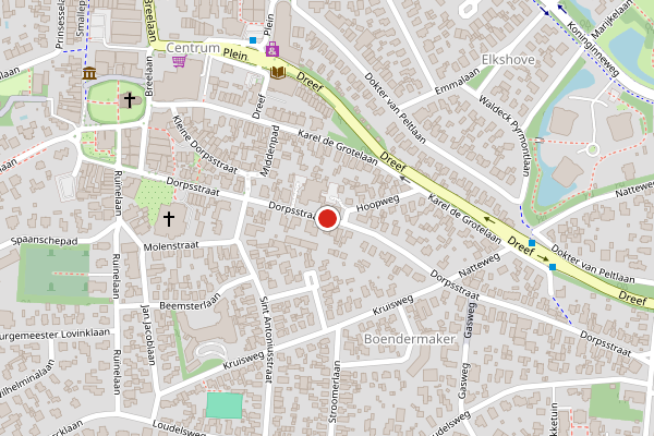 Brandweer-melding op Dorpsstraat, Bergen NH op 14 juli, kaart-overzicht