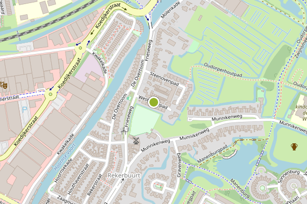 Ambulance-melding op Westfriesepad, Alkmaar op 15 juli, kaart-overzicht
