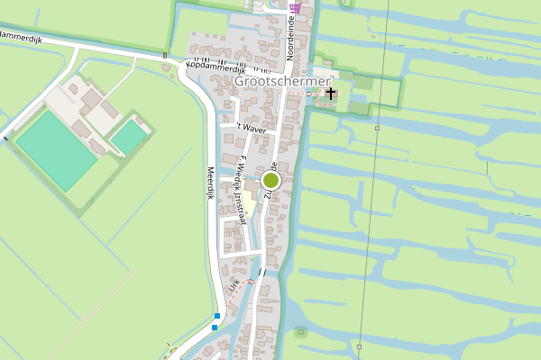Ambulance-melding op Zuideinde, Grootschermer op 15 juli, kaart-overzicht