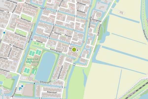 Ambulance-melding op Vangstok, Sint Pancras op 15 juli, kaart-overzicht