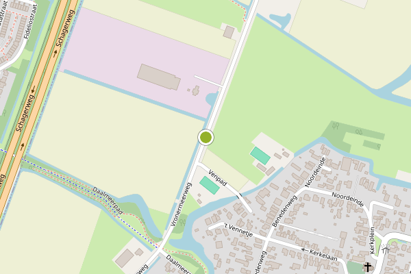 Ambulance-melding op Vronermeerweg, Sint Pancras op 14 juli, kaart-overzicht