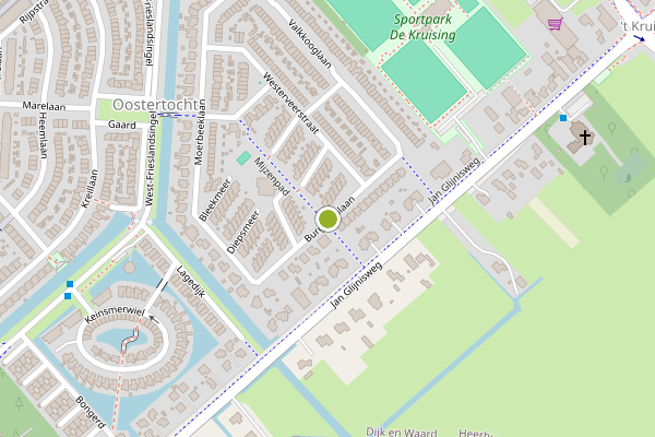 Ambulance-melding op Burghornlaan, Heerhugowaard op 16 juli, kaart-overzicht
