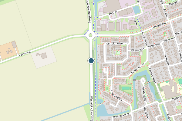 Politie-melding op Westelijke Randweg, Noord-Scharwoude op 17 juli, kaart-overzicht