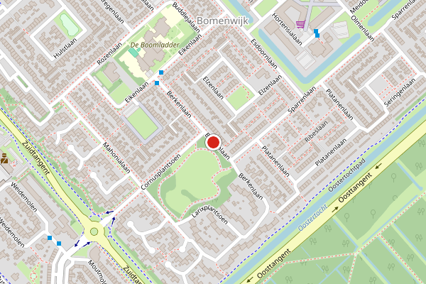 Brandweer-melding op Berkenlaan, Heerhugowaard op 18 juli, kaart-overzicht