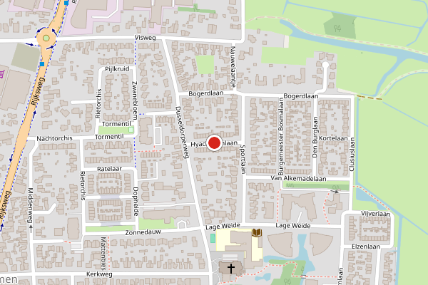 Brandweer-melding op Hyacinthenlaan, Limmen op 18 juli, kaart-overzicht