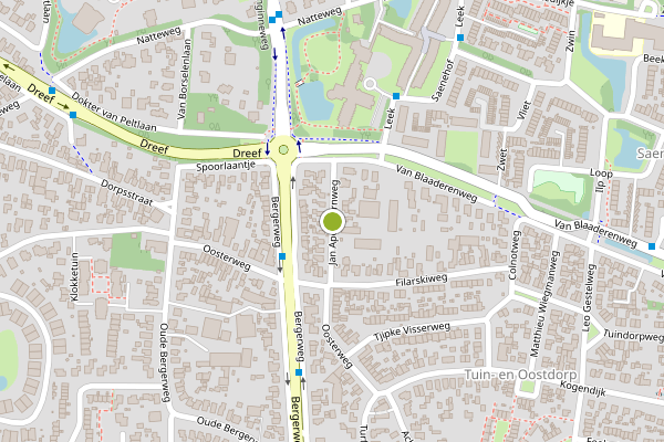 Ambulance-melding op Jan Apeldoornweg, Bergen NH op 18 juli, kaart-overzicht