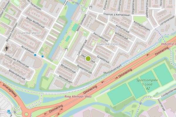 Ambulance-melding op Merlynstraat, Alkmaar op 19 juli, kaart-overzicht