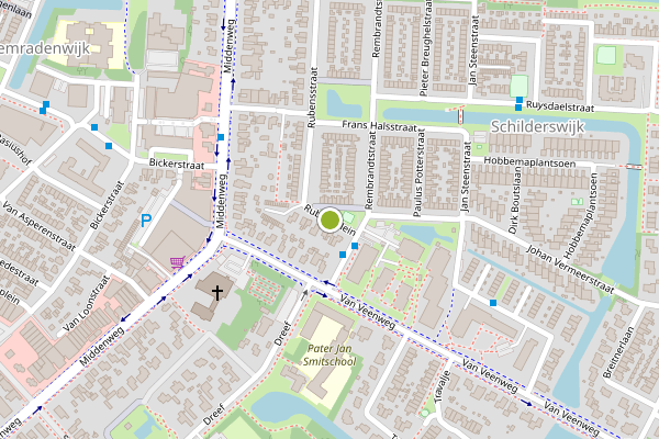 Ambulance-melding op Rubensplein, Heerhugowaard op 20 juli, kaart-overzicht