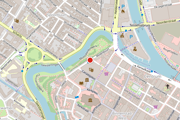 Brandweer-melding op Molenbuurt, Alkmaar op 21 juli, kaart-overzicht