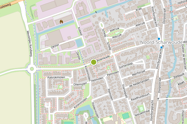 Ambulance-melding op Molenkade, Noord-Scharwoude op 21 juli, kaart-overzicht
