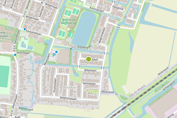 Ambulance-melding op Ribeslaan, Sint Pancras op 21 juli, kaart-overzicht