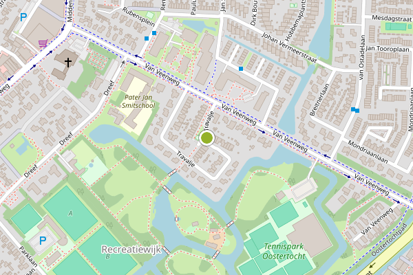Ambulance-melding op Travalje, Heerhugowaard op 22 juli, kaart-overzicht