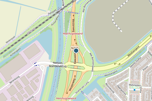 Politie-melding op Westerweg, Heerhugowaard op 23 juli, kaart-overzicht