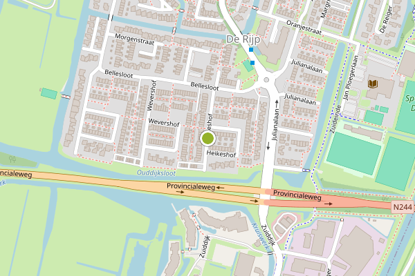 Ambulance-melding op Heikeshof, De Rijp op 23 juli, kaart-overzicht