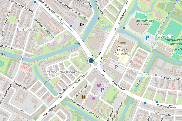 Politie-melding op Vondelstraat, Alkmaar op 24 juli, kaart-overzicht
