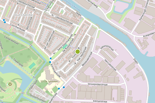 Ambulance-melding op Trompstraat, Alkmaar op 25 juli, kaart-overzicht