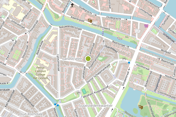 Ambulance-melding op Landstraat, Alkmaar op 26 juli, kaart-overzicht